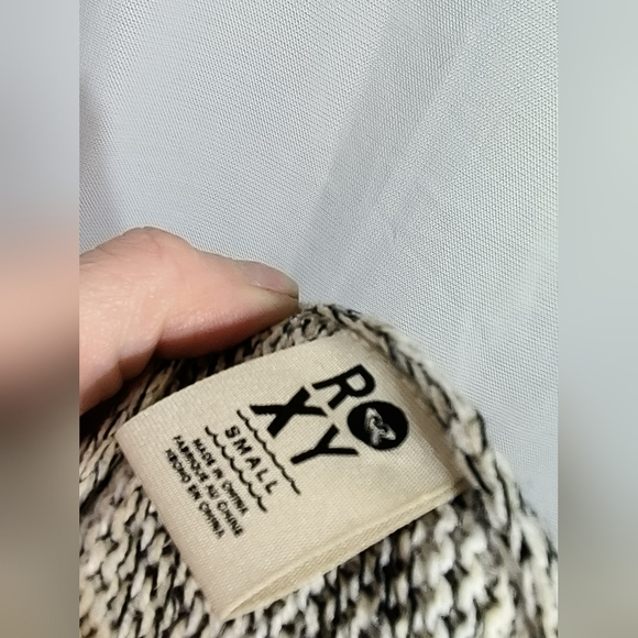 Roxy waterfall tunic beige tan brown black knit sweater size small - Picture 6 of 8